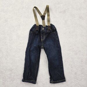 Carters Suspender Jeans Size 18 Month Blue Denim Adjustable Strap Family Photos